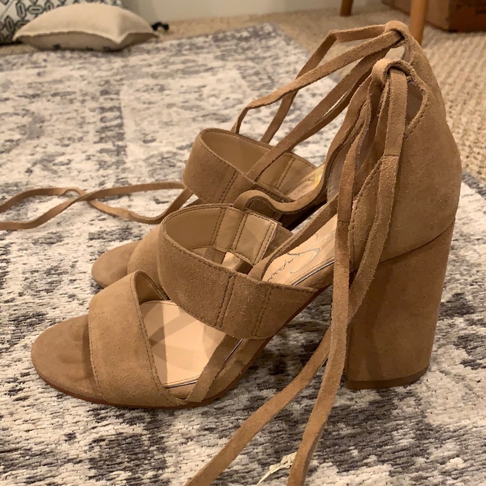 Suede style heeled shoes